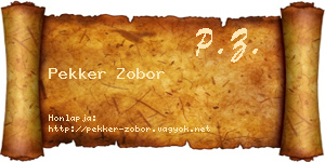 Pekker Zobor névjegykártya